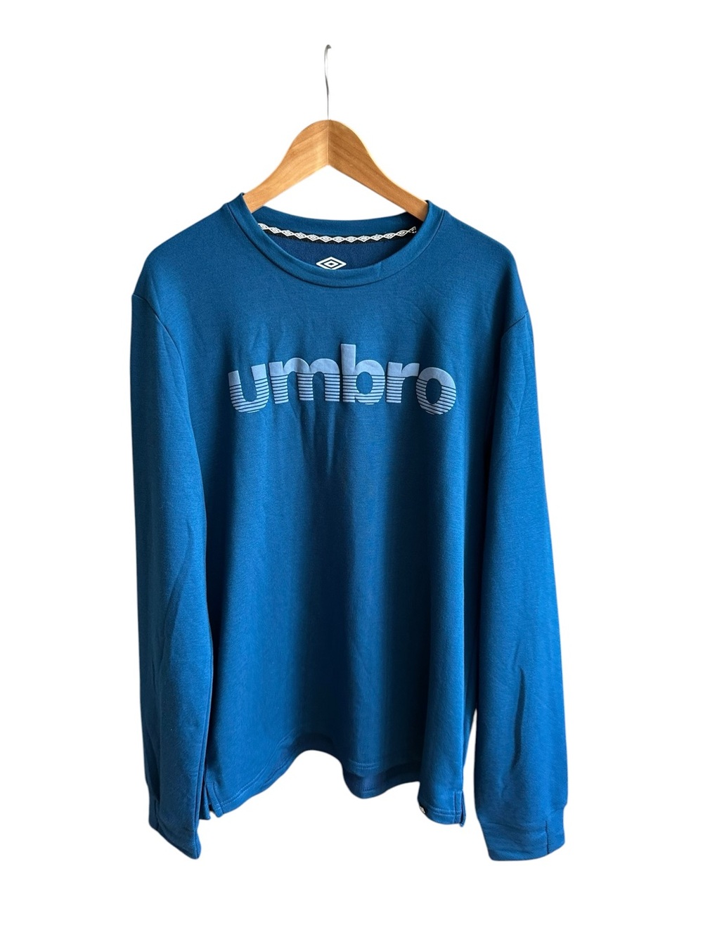 Umbro Mens Large Spellout Crewneck Sweatshirt Teal Blue Sportswear Blokecore